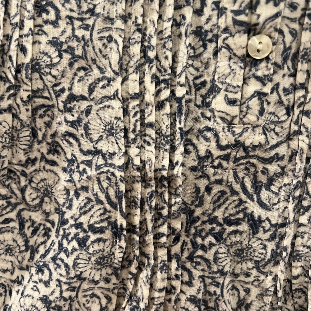Faherty Hemp Blend Dress “Cream Imma Flora” Print Large - Picture 4 of 7